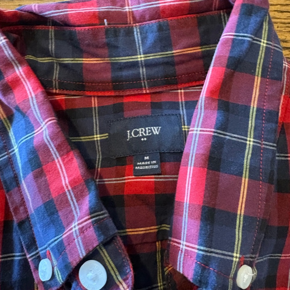 J. Crew Men's Vibrant Plaid Button-Down Shirt - Picture 2 of 2